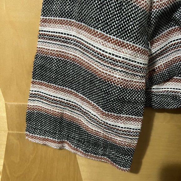 Roxy Womens Sweater XS Extra Small Red Black Aztec Knit Design V Neck Hooded - Picture 5 of 9